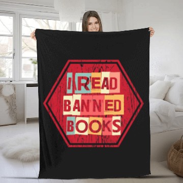 Discover Book Fun I Read Banned Books Week Librarian freesdom Reader Nerd Men 1 2 Fleece Blankets