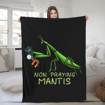 Discover Not Praying Mantis Bug Catching Insect Collector Entomology Fleece Blankets