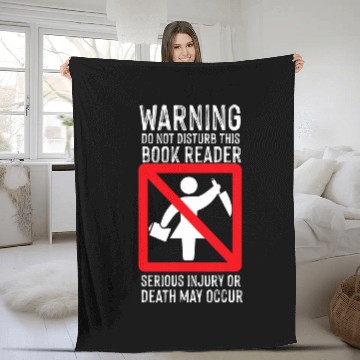Discover Book Fun Warning Do Not Disturb This Book Reader 1 Fleece Blankets