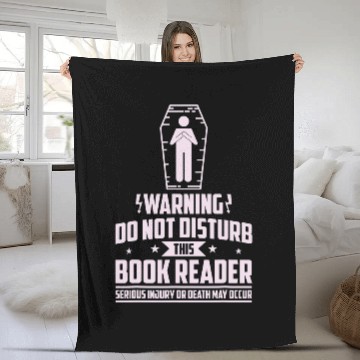 Discover Book Fun Warning Do Not Disturb This Book Baseball Tees Fleece Blankets