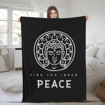 Discover Buddha Monk Namaste Control Thoughts Inner Peace Buddhism Fleece Blankets