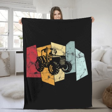 Discover Tractor Fun driving Farmer Farmer Tractor Trekker vintages Zip Fleece Blankets