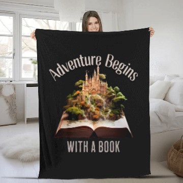Discover Book Fun Reading Teacher Librarian Kids Adventure Begins With a Baseball Tees Fleece Blankets