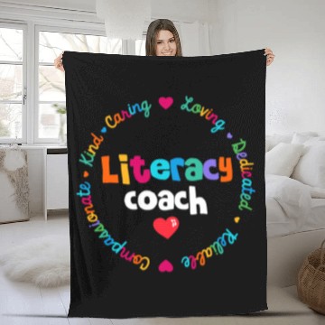 Discover Book Fun Reading Teacher Back School Specialist Literacy Coachs Squad Fleece Blankets