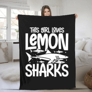 Discover Shark Pet Lemon Shark Animal Tooth Funny Ocean 1 Fleece Blankets