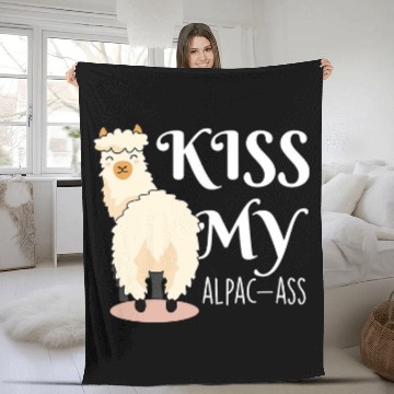 Discover Llama Pet Funny kisss My Alpacass Fleece Blankets