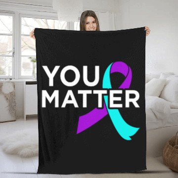 Discover suicides Prevention 988 You Matter Happy suicides Awareness Support Graphic Fleece Blankets