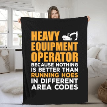 Discover Excavator Fun Heavy Equipment Backhoe Excavator Operator Running Hoes Zip Fleece Blankets