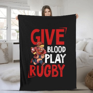 Discover Sport Rugby Blood Play Rugby Design Rugby Fleece Blankets