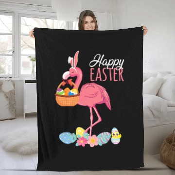 Discover Flamingo Pet With Easter Happy Easter Egg Basket Hunting 8 Fleece Blankets
