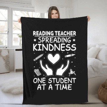 Discover Book Fun Reading Teacher Spreading Kindness One Student Baseball Tees Fleece Blankets
