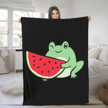 Discover Frog Pet Watermelon Summer Watermelon Frog Baseball Tees Fleece Blankets
