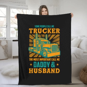 Discover Truck Fun Some People Call Me Trucker Daddy And Husband Baseball Tees Fleece Blankets