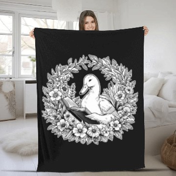 Discover Book Fun Duck Wilderness Book Reading Illustration Floral Baseball Tees Fleece Blankets