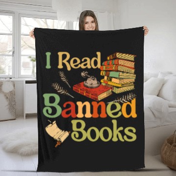 Discover Book Fun I Read Banned Books Week Librarian Freadom Reader Nerd Book Fleece Blankets
