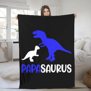 Discover Dinosaur Pet Papasaurus Dad Papa Saurus Dinosaur Trex Fathers Day Idea Fleece Blankets