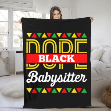 Discover Dope Black Babysitter African American Pride BLM Babysitter Zip Fleece Blankets