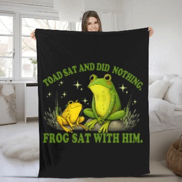 Discover Book Fun Toad sat and did nothing Frog Toad Book Lover Zip Fleece Blankets