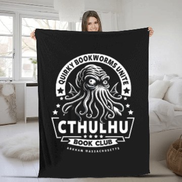 Discover Book Fun Cthulhu Book Club Fleece Blankets