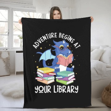 Discover Adventure Begins At Your Library Summer Reading 2024 Dragon Zip Fleece Blankets