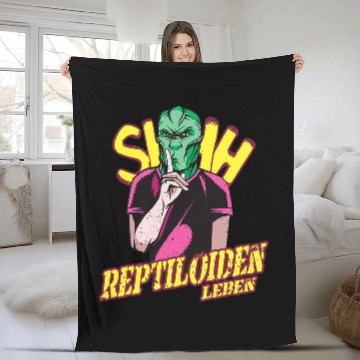 Discover Aliens UFO Reptiloids life conspiracy theory Fleece Blankets