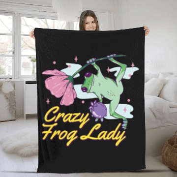 Discover Frog Pet crazys Frog Lady Frog Lily Pads Fleece Blankets