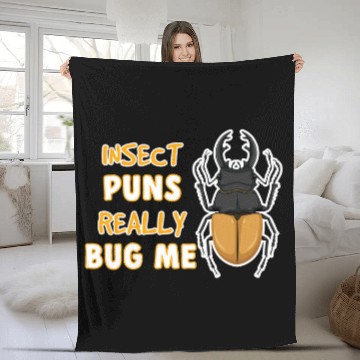 Discover Insect Puns Really Bug Me Beetle Entomologist Zip Fleece Blankets
