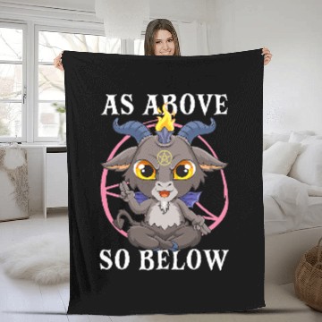 Discover Goats Pet As Above So Below Baphomest Satanic Black Magic Satan Zip Fleece Blankets