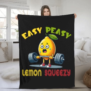 Discover Easy Peasy Lemon Squeezy Lemonade Lover Gym Exercise Fleece Blankets