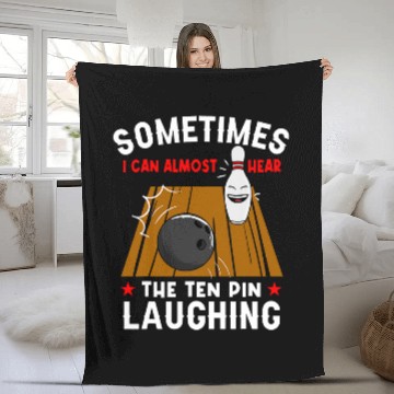 Discover Sport Bowling Ten Pin Bowling Bowler Zip Fleece Blankets