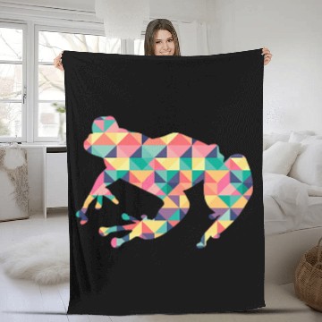 Discover Frog Pet Abstract Color Summer Toad Animal Lover Girl Fleece Blankets