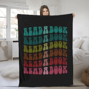 Discover Book Fun Groovy READ A BOOK Reading Squad Preschool Teacher Team Fleece Blankets