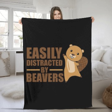 Discover Beaver Pet Easily Distracted By Beavers Cute Zip Fleece Blankets