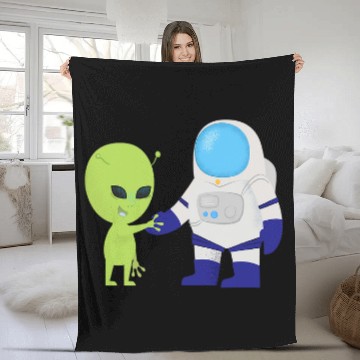 Discover Aliens UFO Planets Alien Solar System Space Lovers Fleece Blankets