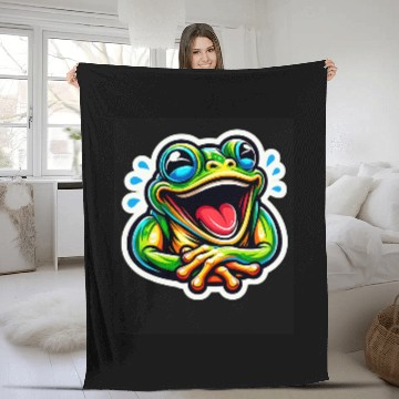 Discover Frog Pet Cute Happy Frog Laughing Smiling Animal Toad Lover Baseball Tees Fleece Blankets