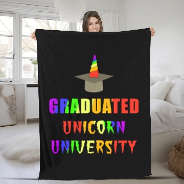 Discover Unicorn Pet Funny Graduated Unicorn University Design Baseball Tees Fleece Blankets