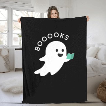 Discover Book Fun Cute ghosts Book Reading Teacher Student Halloween Costume Fleece Blankets