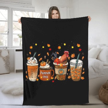 Discover Chicken Pet Fall Coffee Pumpkin Spice Latte Iced Autumn Chicken Baseball Tees Fleece Blankets
