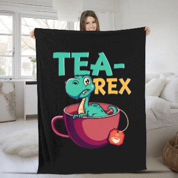 Discover Dinosaur Pet TeaRex Dinosaur Puns For TRex Lover Tea Partys Fleece Blankets