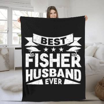 Discover Fishing Fun Husband Fisher Fish 32 Zip Fleece Blankets