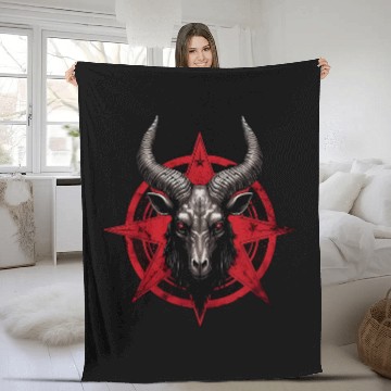 Discover Goats Pet Head Baphomest Pentagram Satanic Devil Occul Baseball Tees Fleece Blankets
