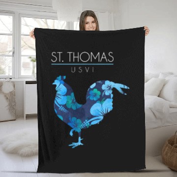 Discover Chicken Pet St Thomas USVI Flower Hibiscus Chicken Lover Souvenir Baseball Tees Fleece Blankets