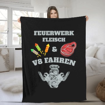 Discover Fireworks meat eightcylinder driver Zip Fleece Blankets