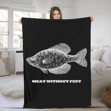 Discover Fishing Fun Funny Crappie Fishing Meat Without Feet Baseball Tees Fleece Blankets