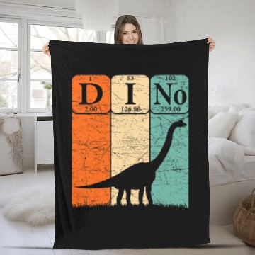 Discover Dinosaur Pet Periodic Table Elements Brontosaurus Paleontologist Fleece Blankets