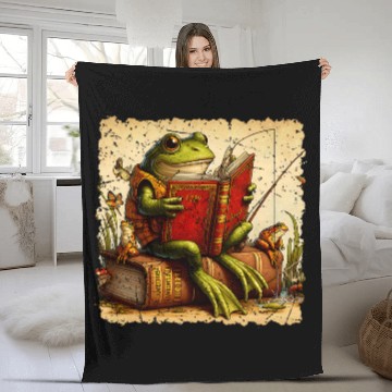 Discover Book Fun Frog Toad Fishing vintages Classic Book Frog Reading Book Baseball Tees Fleece Blankets