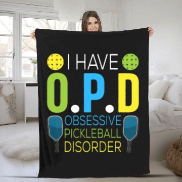 Discover Sport Pickleball Obsessive Pickleball Disorder Funny Pickleball Paddle Player Baseball Tees Fleece Blankets
