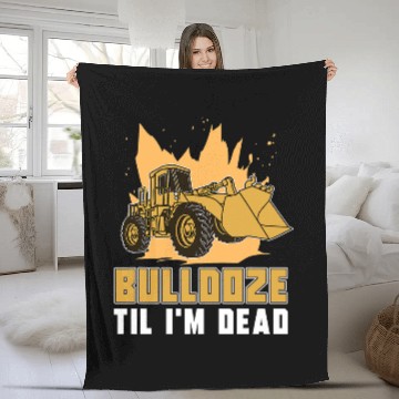 Discover Bulldozer Fun Pinball Wizard School Alumni Excavator Bulldozer Operator Zip Fleece Blankets