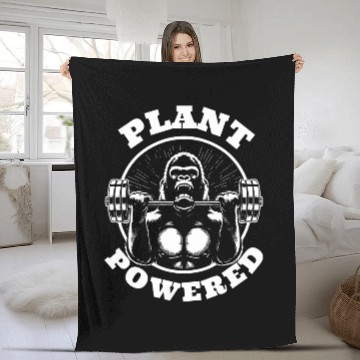Discover Plant Powered Vegan Ape Gorilla Fitness Workout Baseball Tees Fleece Blankets