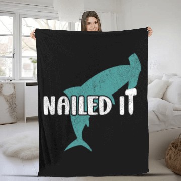 Discover Shark Pet Nailed It Hammerhead Shark 2 Baseball Tees Fleece Blankets